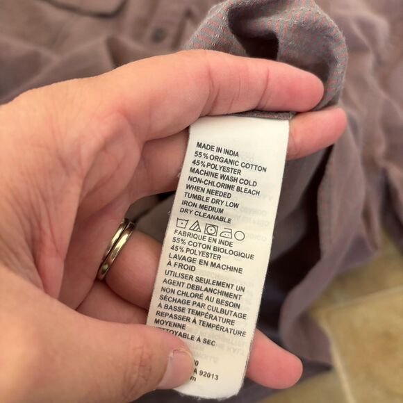 PrAna Button Down Shirt Mens Size Large Short Sleeve Collared Organic Cotton - Picture 6 of 6